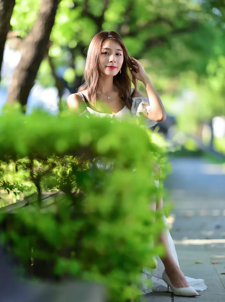 [Mzsock] NO.200 vivi Cao Yuanyuan suspender high-slit long skirt with high heels and beautiful legs street photography#[105P]-97